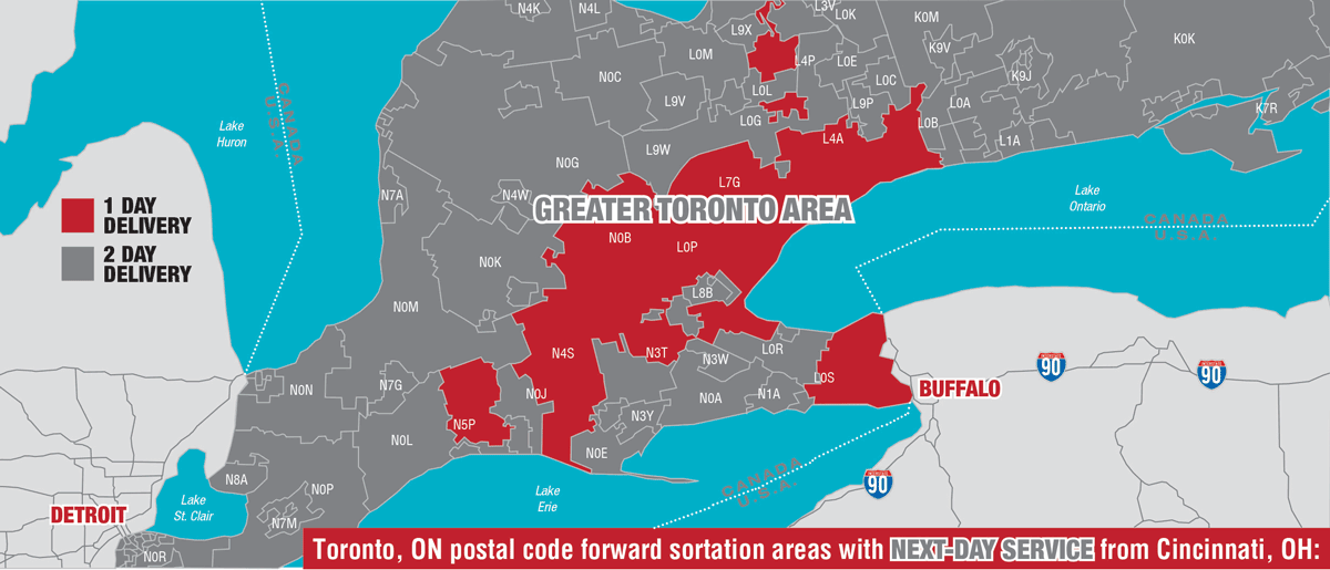 cincinnati-to-toronto-ltl-postal-code-map