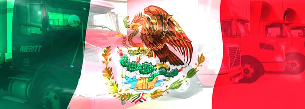 Averitt Trucks With Mexican Flag Overlay